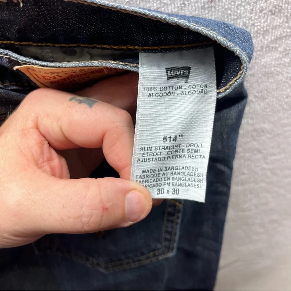 Levi’s‎ 514 Slim Straight Jeans Men’s 30/30 Blue Denim 100% Cotton Pants 2593